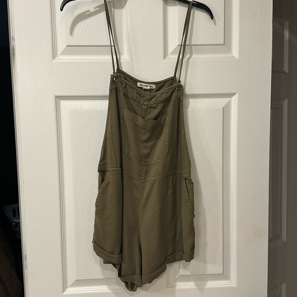 Billabong Pants - Billabong Olive Green Short Romper Jumpsuit